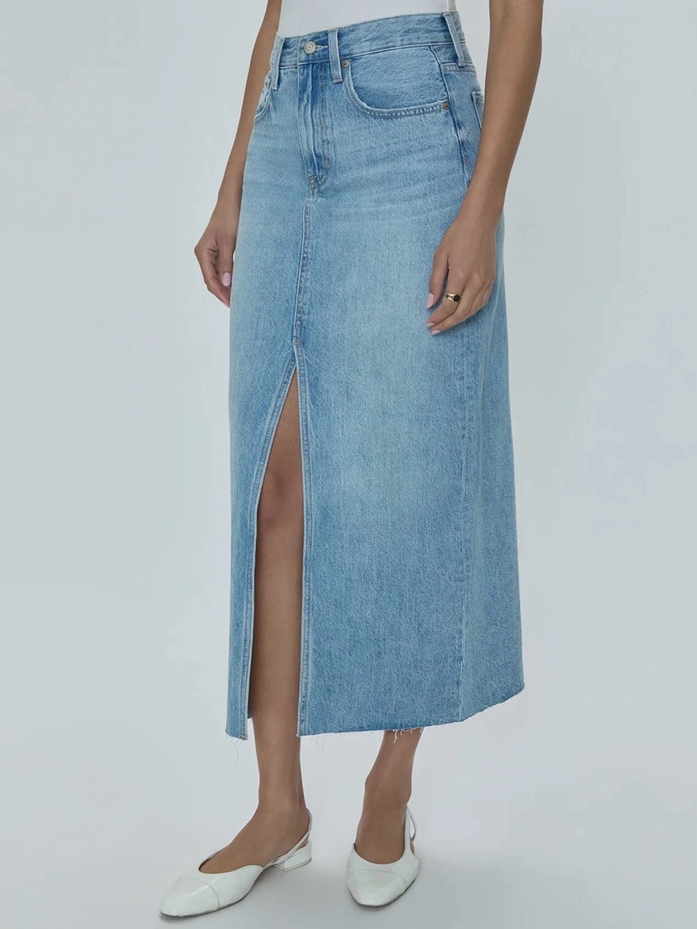 Pistola Alice Denim Midi Skirt in Brooklyn